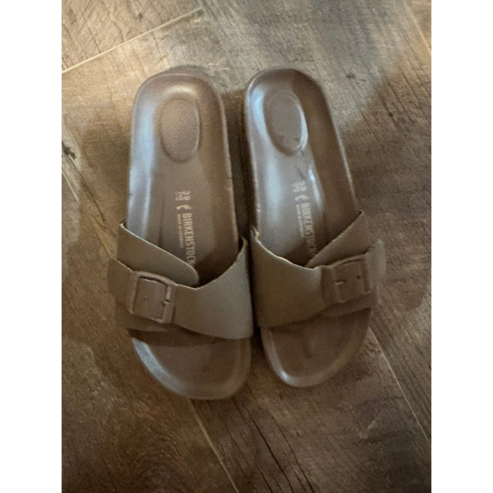 Birkenstock Madrid EVA Mocha Brown Single Strap Slide Sandals Women 39 L8 M6 new - Picture 2 of 5